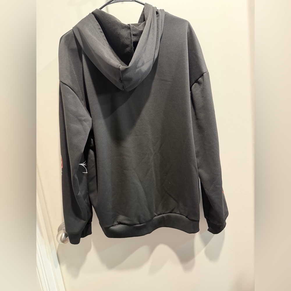 Stylish Black Jacket with Red Spider Web Design - Picture 2 of 5